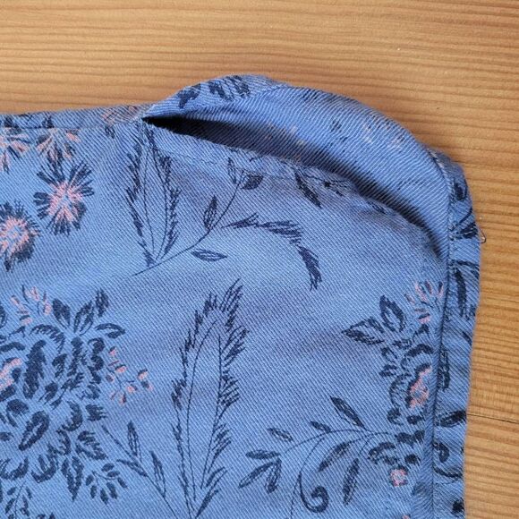 Catherines 4X peasant blouse blue floral top balloon sleeve cottage boho - Picture 8 of 11
